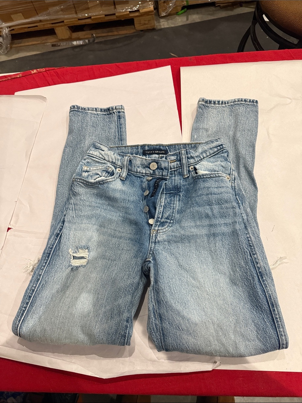 Lucky Brand Light Blue Boyfriend Button-Fly Jeans